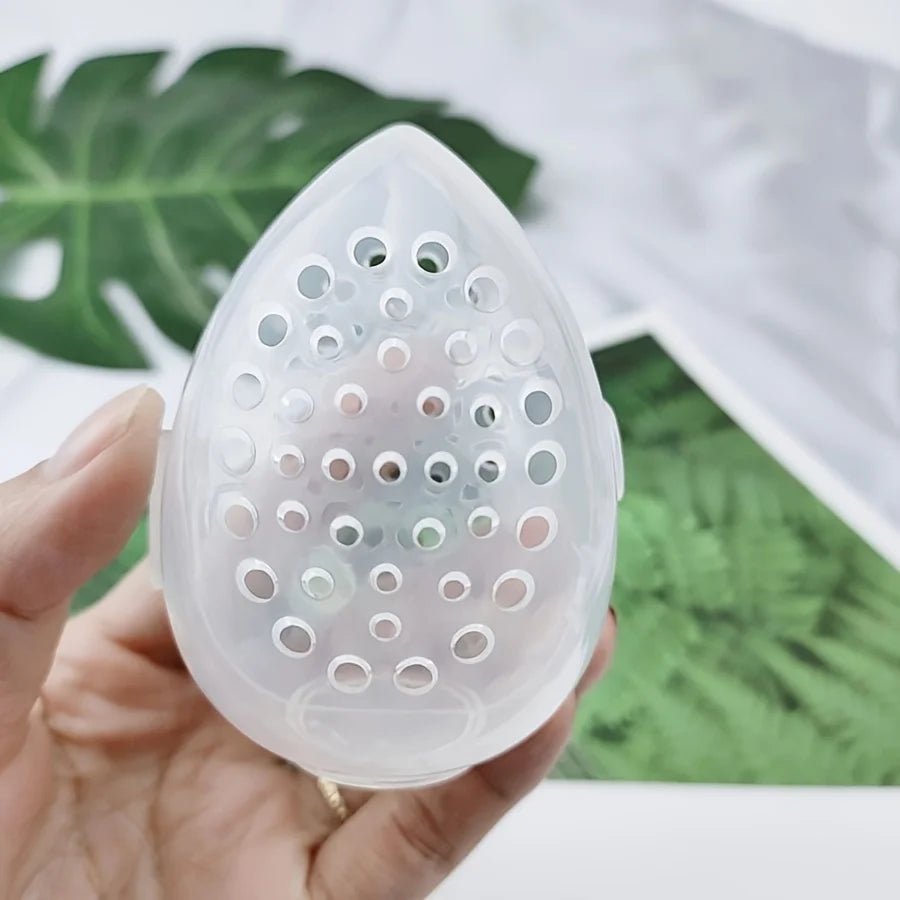 Makeup Sponge Storage Case Makeup Sponge Puff Holder Stand Empty Cosmetic Egg Shaped Rack Transparent Puffs Drying Box