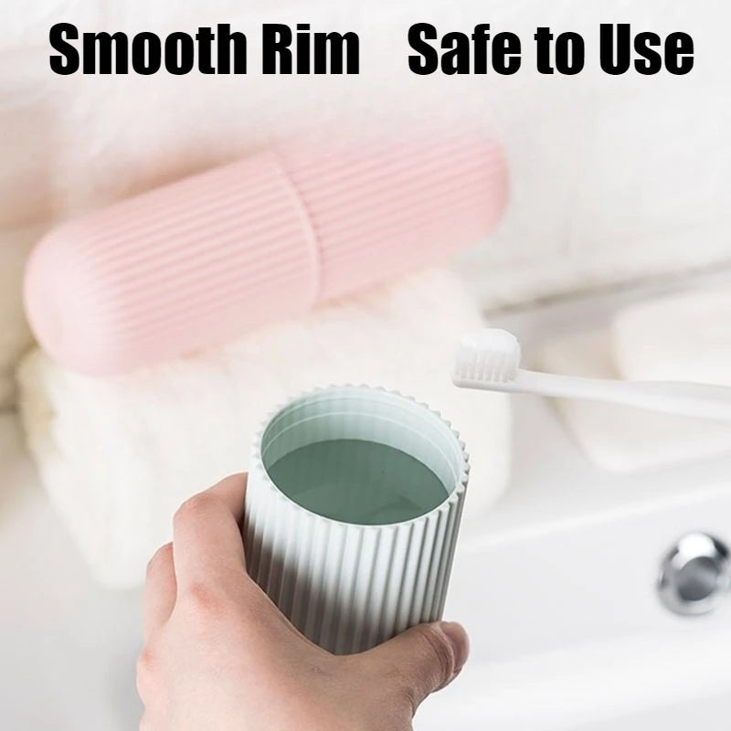 Travel Portable Toothbrush Cup Bathroom Toothpaste Holder Storage Case Box Organizer Travel Toiletries Household Storage Cup