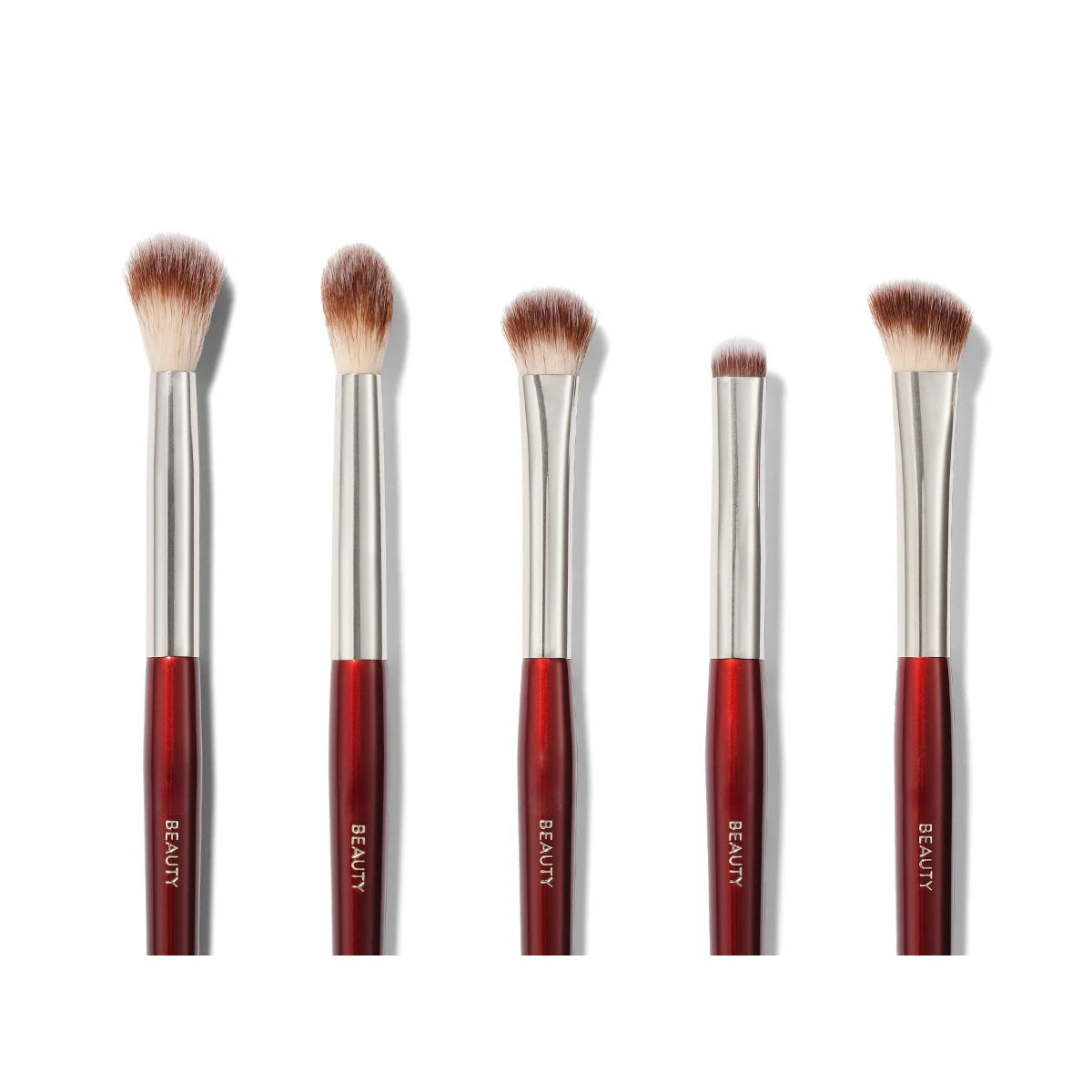 Essentials Eye Brush Set 5pcs Eyeshadow Makeup Brushes Kit with Box Red and Soft Synthetic Hair