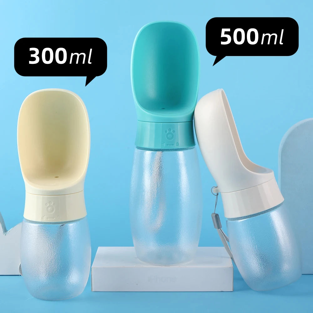 300ml/500ml Pet Water Bottle Portable Drinking Bowl For Dogs And Cats Travel Hiking