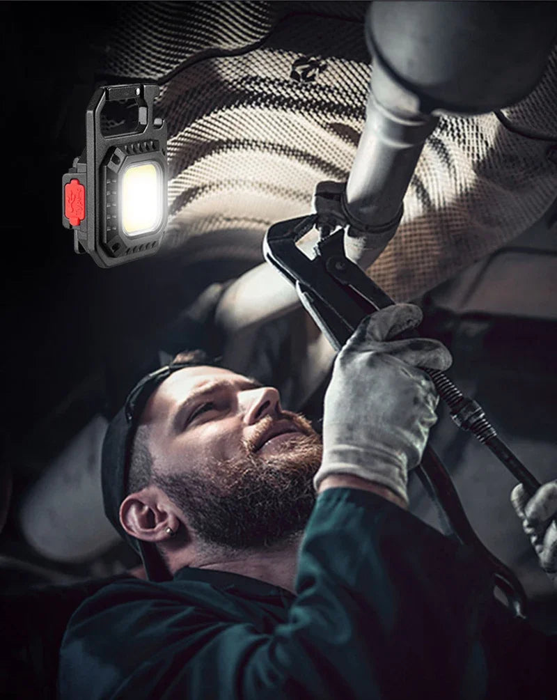 Mini LED Flashlight Magnetic COB Outdoor Camping Pocket Work Light 800 Lumens USB Rechargeable 7 Modes Spotlights