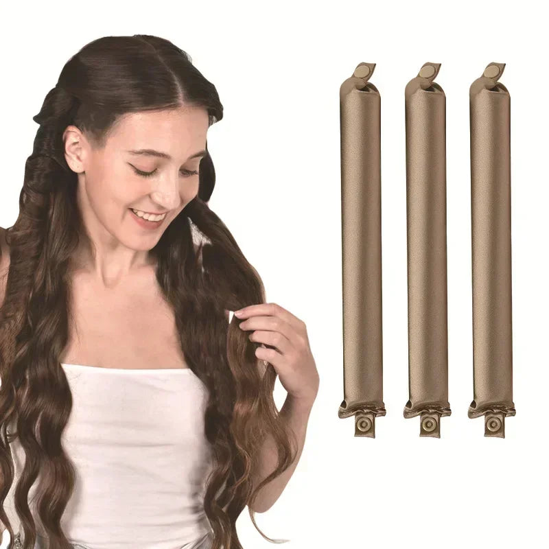 No Heat Hair Rollers Heatless Hair Curler Curling Rod Headband Satin Lazy Curls Soft Curlers Sleeping Flexi Rods Styling Tools