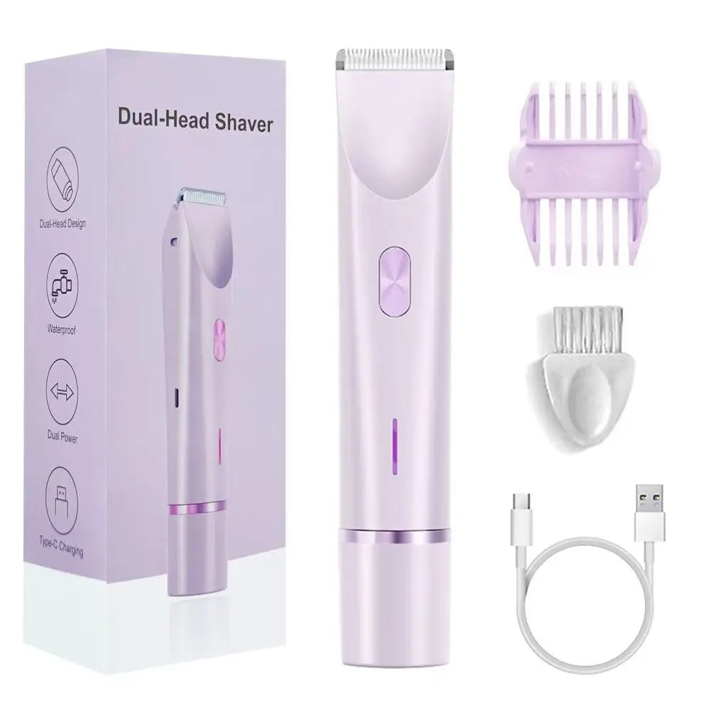 Waterproof Rechargeable Electric Shaver Mini Women Bikini Trimmer Body Hair Remover Mini Double Headed Electric Epilator