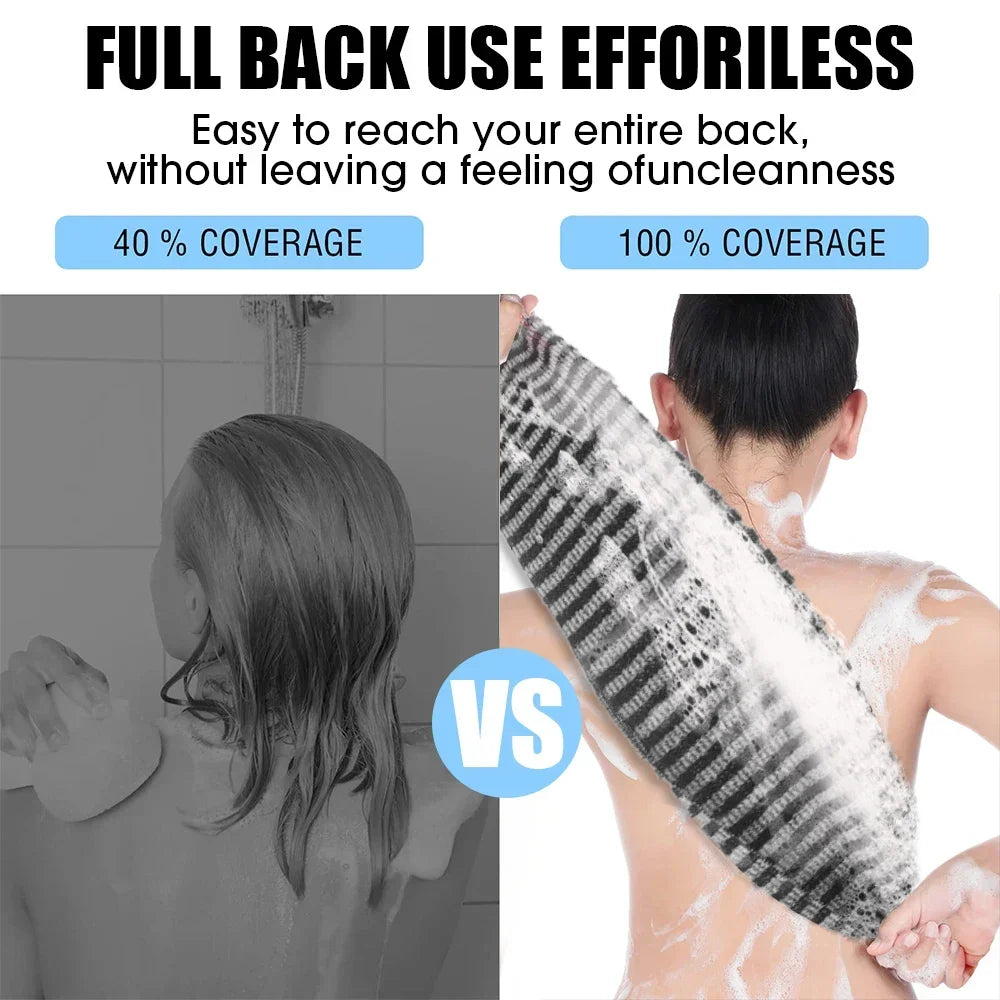 Double Effect Nylon Bath Towel Japanese Rubbing Washcloth for Back Exfoliating Scrub Shower Towels  Body Bathroom Accessories