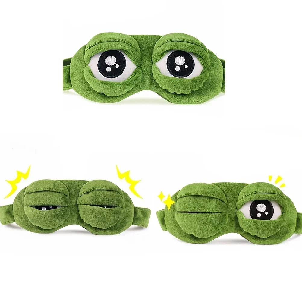 New 3D Frog Sleep Mask Natural Sleeping Eyeshade Cover Shade Eye Patch Women Men Soft Portable Blindfold Travel Eyepatch