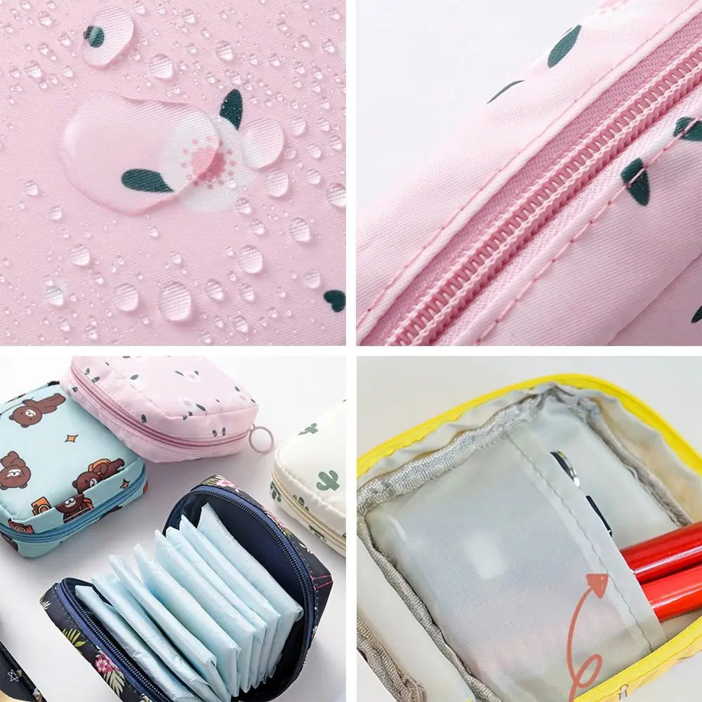 Napkin Credit Card Holder Makeup Organizer Headphone Case Sanitary Mat Bag Sanitary Bag Change Purse Tamper-Proof Storage Bag