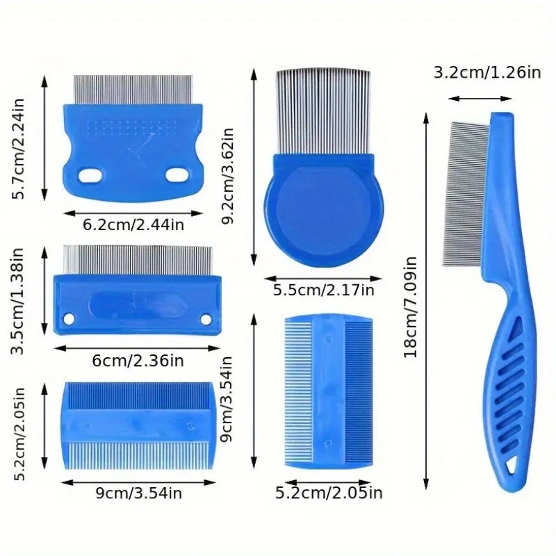 6Pcs/Set Lice Comb Easily Removes Eggs Lices Combs Dandruff Combs Long Lasting Non Deformation Lices Removal Head Lice Comb