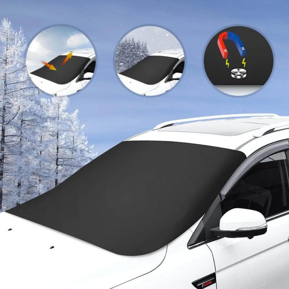 4 Seasons - Car Magnetic Snow Shield Winter Front Windshield Cover Anti-frost Sun Protection Half Car Cover Insulated sunshade