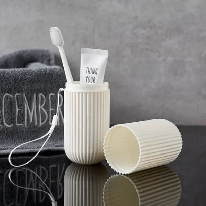 Travel Portable Toothbrush Cup Bathroom Toothpaste Holder Storage Case Box Organizer Travel Toiletries Household Storage Cup