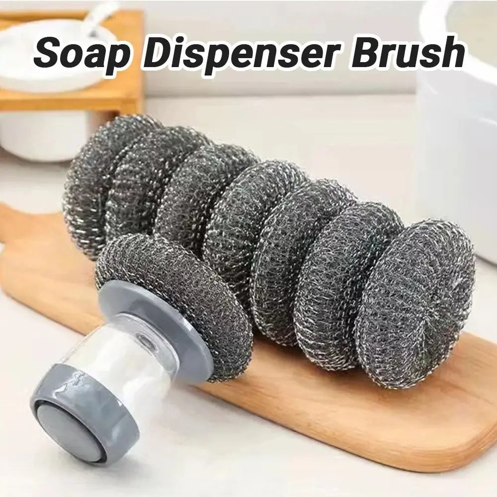 Creative Dish Cleaning Brush Liquid-added Ball Press Type Pot Brush Scrubber Liquid Filling Detergent