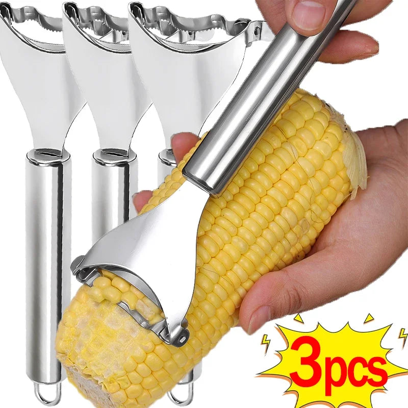 Stainless Steel Corn Peeler Scraper Serrated Corn Cob Stripper Tool Cob Shaver Planer Thresher Cutter Kitchen Vegetable Gadgets