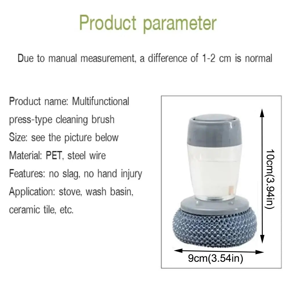 Creative Dish Cleaning Brush Liquid-added Ball Press Type Pot Brush Scrubber Liquid Filling Detergent