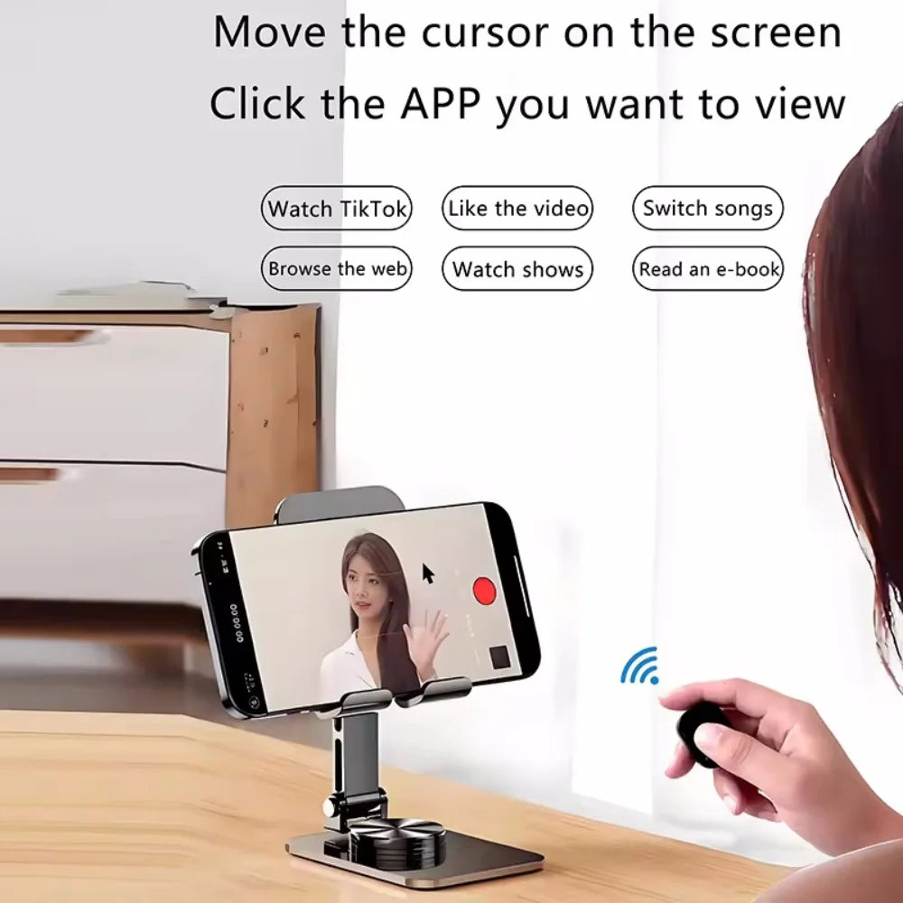 Mini Wireless Remote with Touchpad Scrolling Ring Bluetooth Page Turner for iPhone Android iPad Controller USB Rechargeable