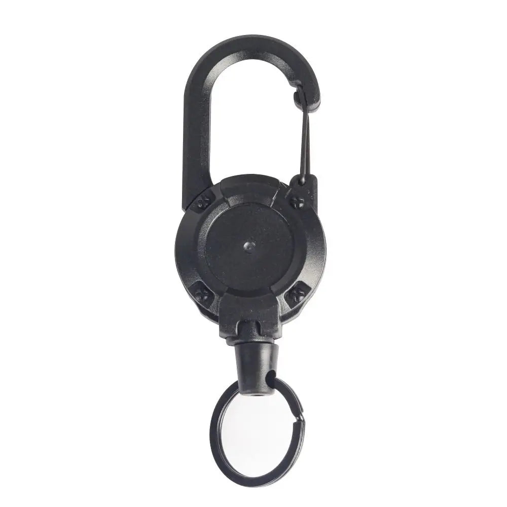 Retractable Heavy Duty Pull Reel Carabiner Key Chains Strong Steel Wire Rope Buckle Spring Key Ring Outdoor Sporty Keychain Tool