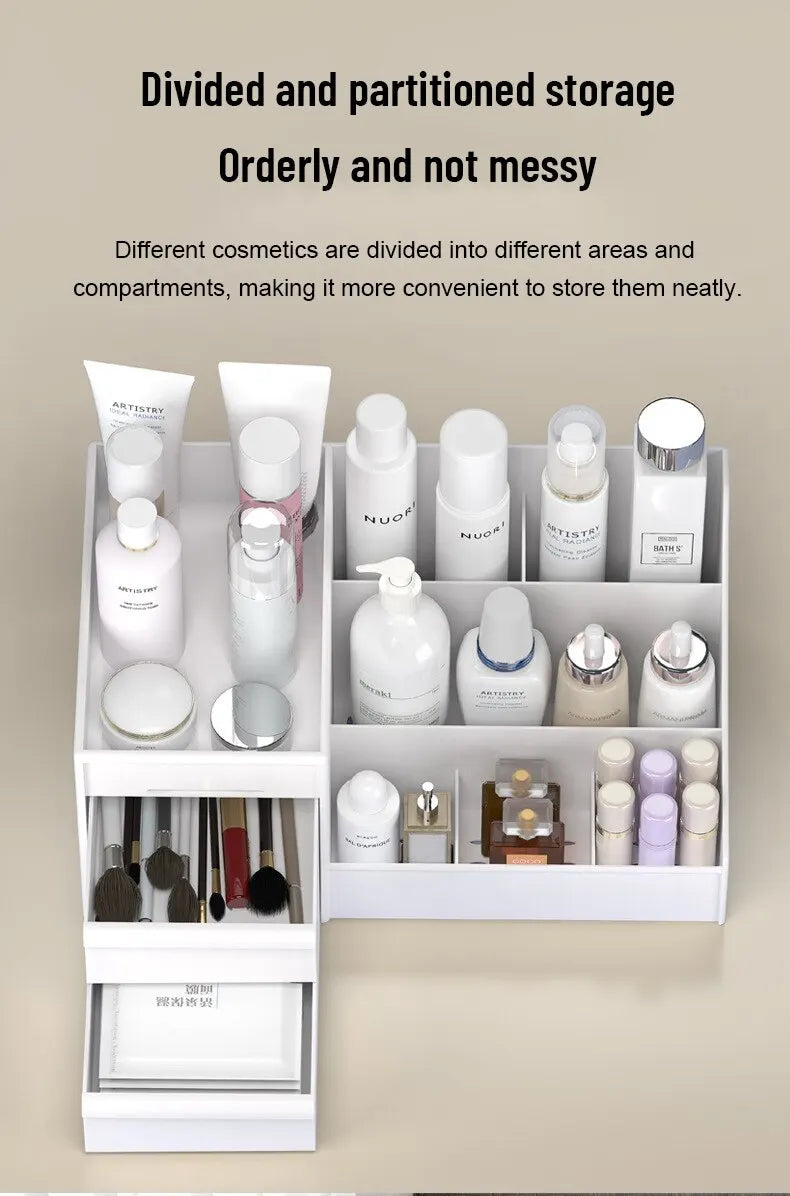 Large Capacity Cosmetic Storage Box Makeup Drawer Organizer Jewelry Nail Polish Makeup Container Desktop Sundries Storage Box