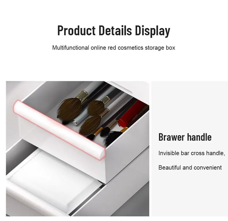 Large Capacity Cosmetic Storage Box Makeup Drawer Organizer Jewelry Nail Polish Makeup Container Desktop Sundries Storage Box