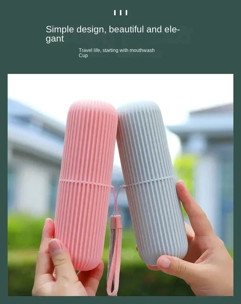 Travel Portable Toothbrush Cup Bathroom Toothpaste Holder Storage Case Box Organizer Travel Toiletries Household Storage Cup