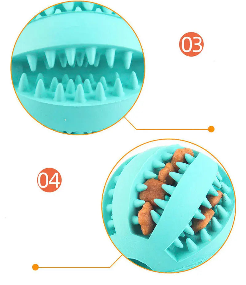 Dog Rubber Leakage Ball Dogs Molar and Teeth Cleaning Chew Balls Training Slow Pet Interactive Elasticity Ball for Pet Products