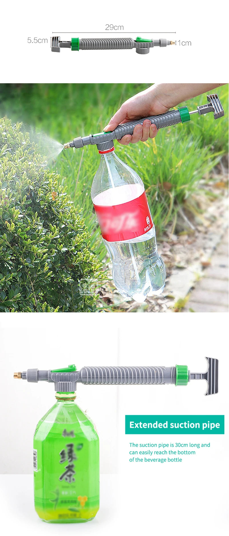 Manual High Pressure Air Pump Sprayer Adjustable Drink Bottle Spray Head Nozzle Garden Watering Tool Sprayer Gardening Tools