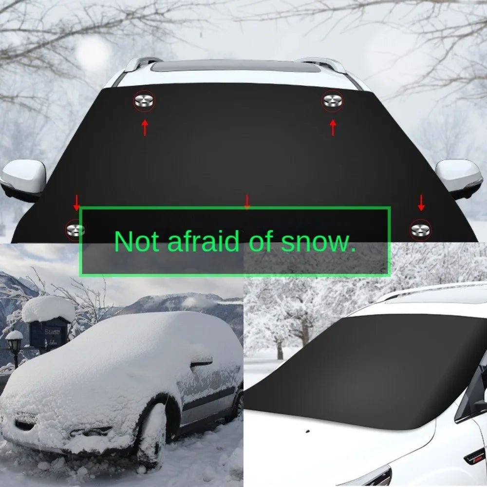 4 Seasons - Car Magnetic Snow Shield Winter Front Windshield Cover Anti-frost Sun Protection Half Car Cover Insulated sunshade