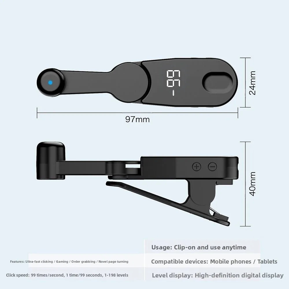 Fast Click Auto Screen Clicker Mini USB Interface Mobile Phone Screen Clicker ABS Physical Electric Auto Page Turner Cell Phone