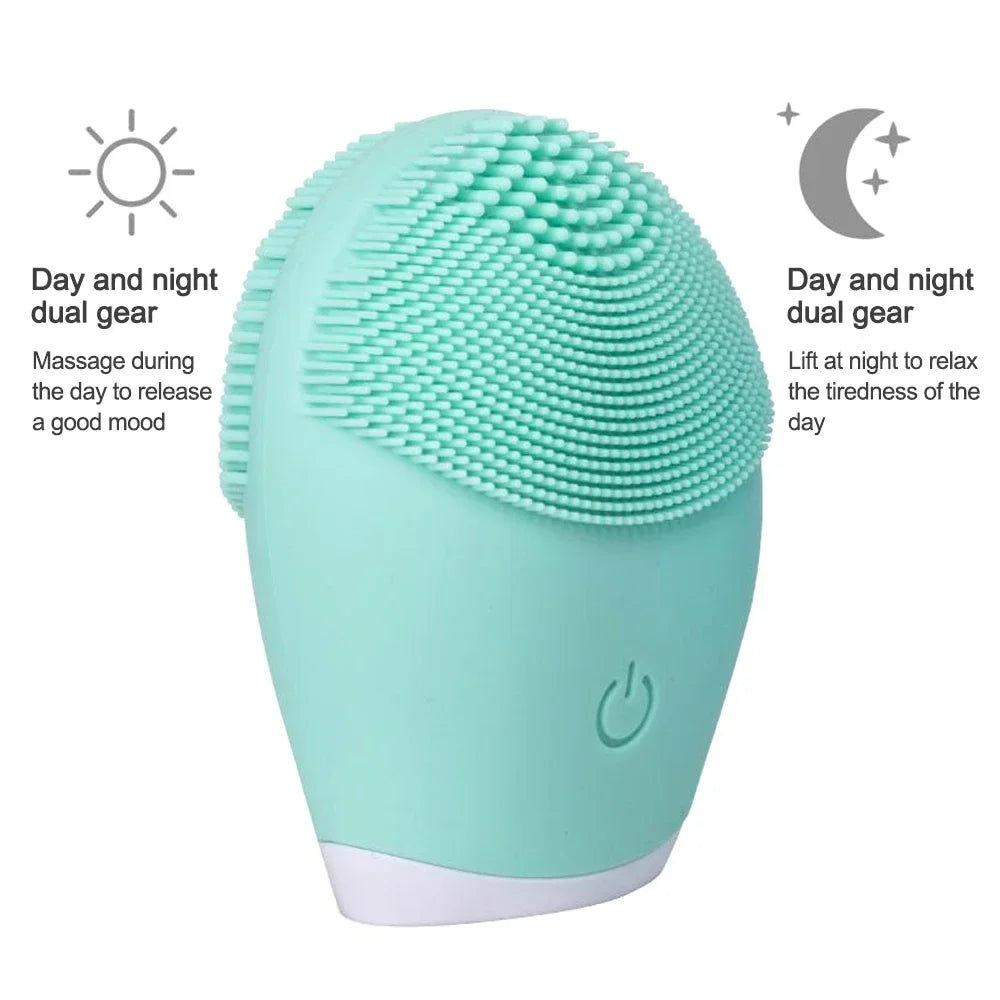 Electric Facial Cleansing Brush Face Skin Care Tools Waterproof Silicone Sonic Cleanser Facial