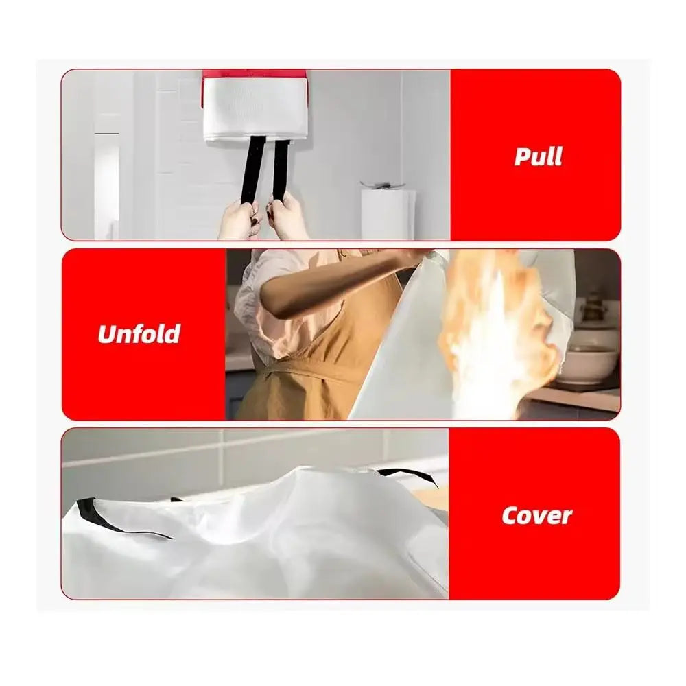 1/1.2/1.5/2M Fire Blankets Square Durable Fiberglass Retardant Fire Tent Boat Emergency Blanket