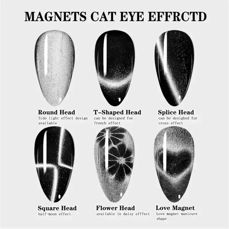 5/6-IN-1 Strong Magnetic Stick for Cat Eye Gel Polish Nail Magnet Tool Magnet Pen Nails Art Design Glitter Effect Manicure Tools
