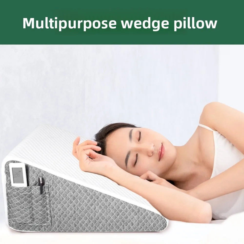 Memory Foam Core Leg Pillow Washable Removable Cover Triangle Support Pillow Breathable Side Sleeping