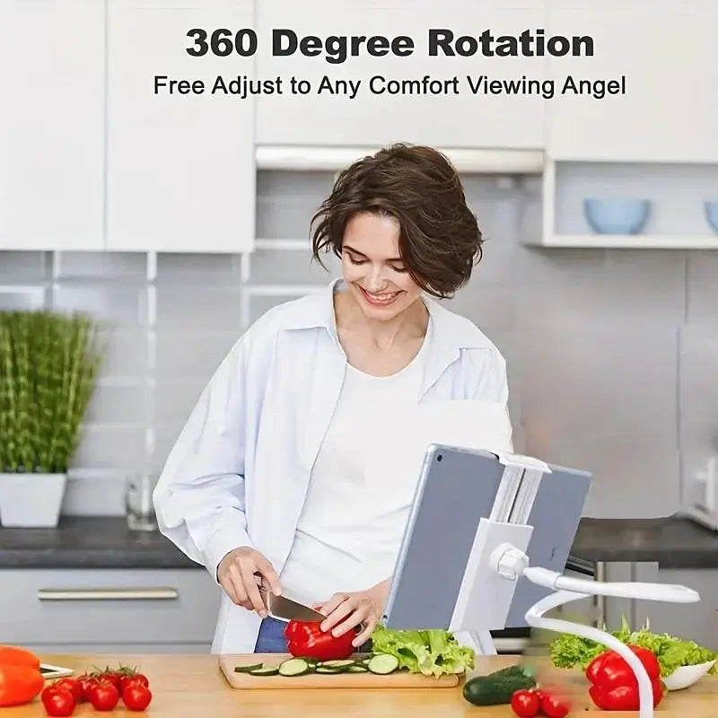 Bedside Table Tablet Stand Adjustable Long Arm Clamp Tablet Lazy Stand Suitable for IPad, Samsung Universal 4-11 Inch