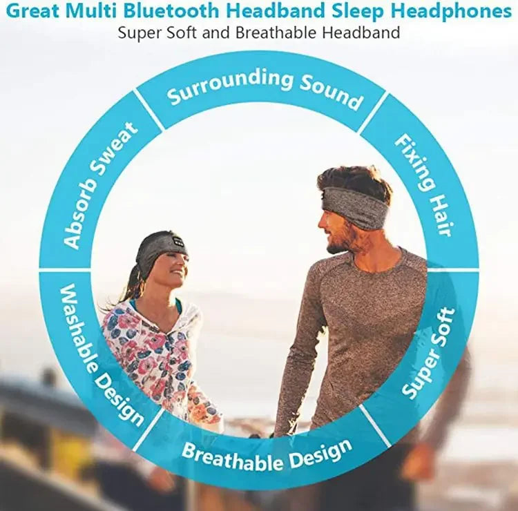 Bluetooth Earphones Sports Sleeping Headband Elastic Wireless Headphones Music Eye Mask Wireless Bluetooth Headset Headband