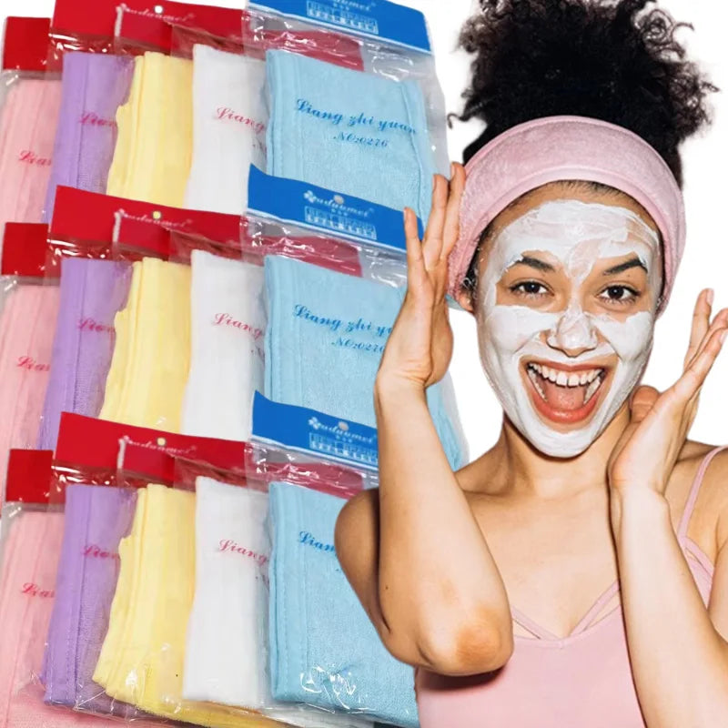 New Women Adjustable Velcro Strap Wash Face Headband Soft Toweling Broken Hair Tools Accessories SPA Facial Headbands Headwear