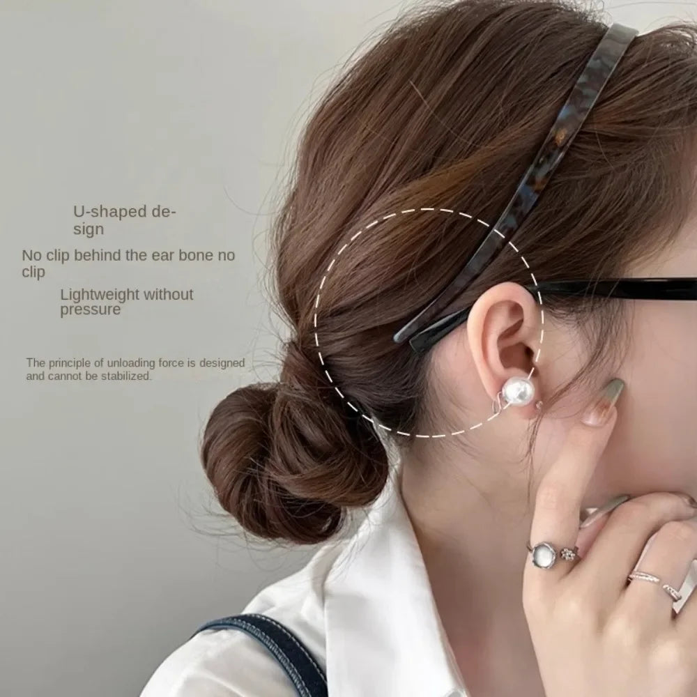 New Acetic Acid Headband Non-Clamping Ear Bone Hair Accessories For Women Fashion Sweet Hair Ornament Girls Hairband