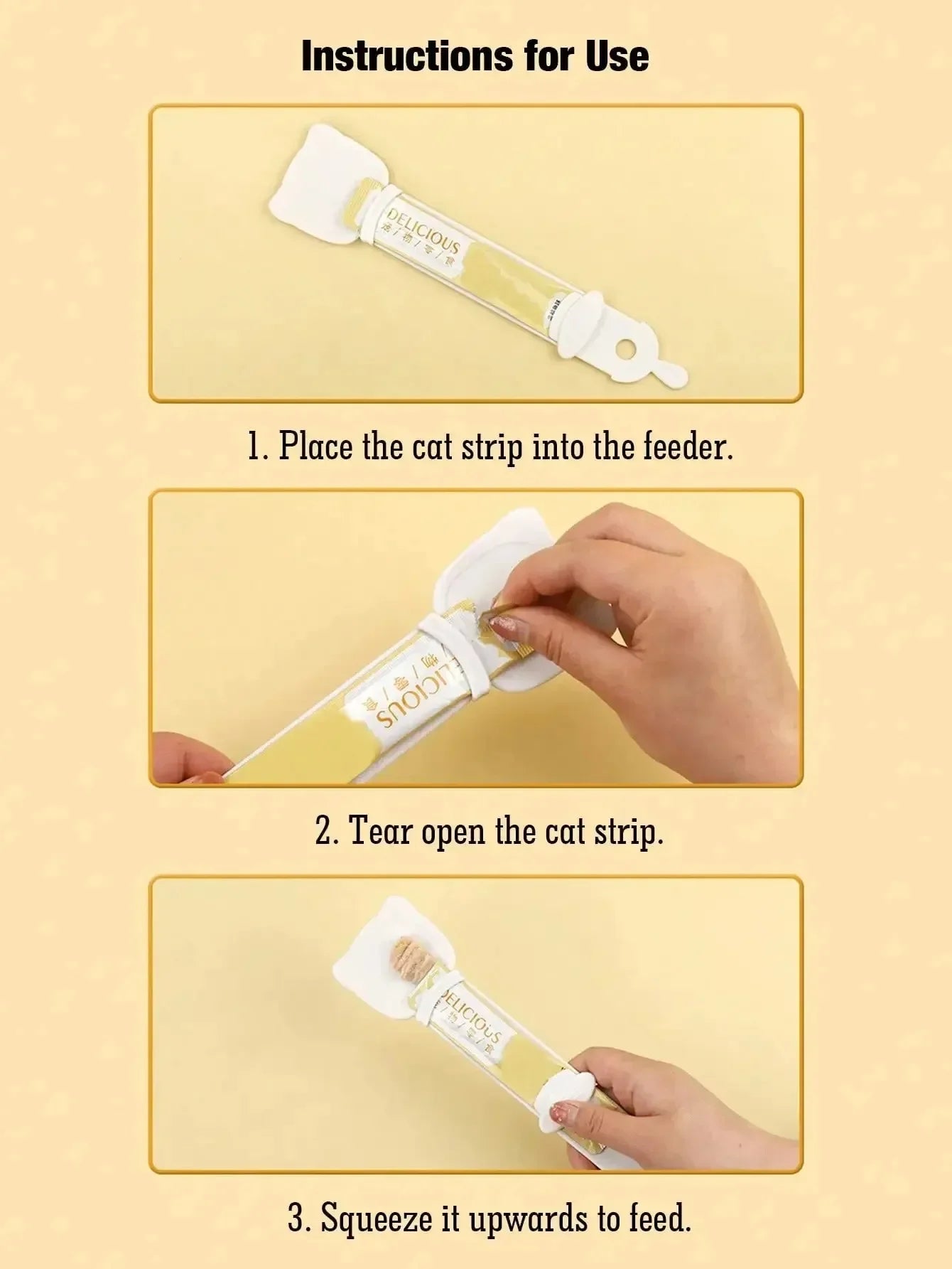 Cat Strip Feeder Spoon Long Handle Lickable Wet Food Feeder for Cats Pet Meat Mud Food Squeeze Dispense Spoon Pet Supplies