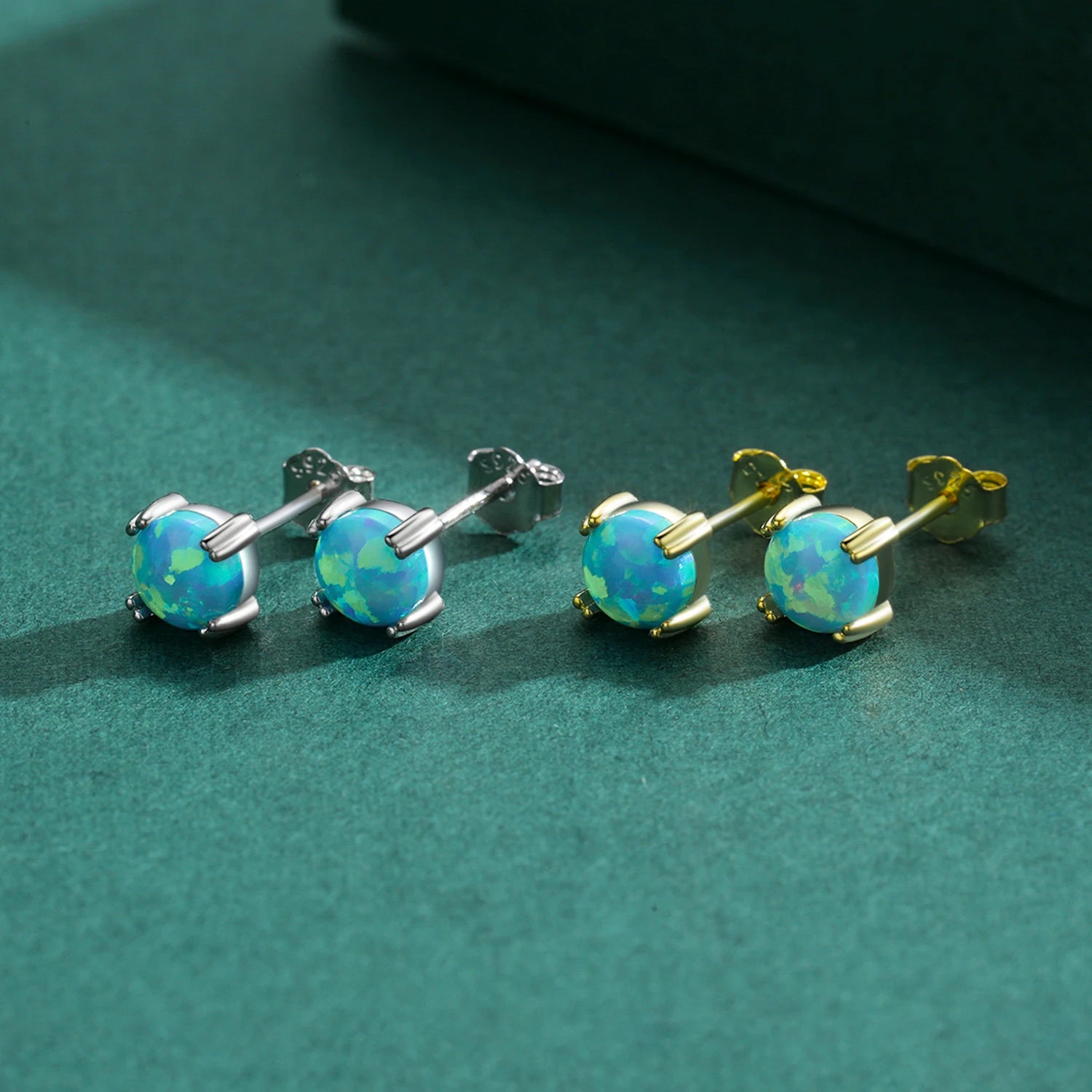 MODIAN 925 Sterling Silver Fashion Stylish Natural Opal Stud Earrings For Women Girl Fine Jewelry Anniversary Gifts Accessories