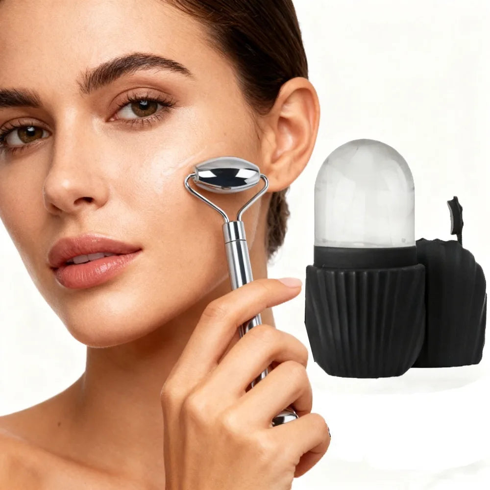 Ice Face Roller Facial Skincare Ice Roller Set Face Massage Roller Lifting Contouring Facial Cleansing Skin Care Tools
