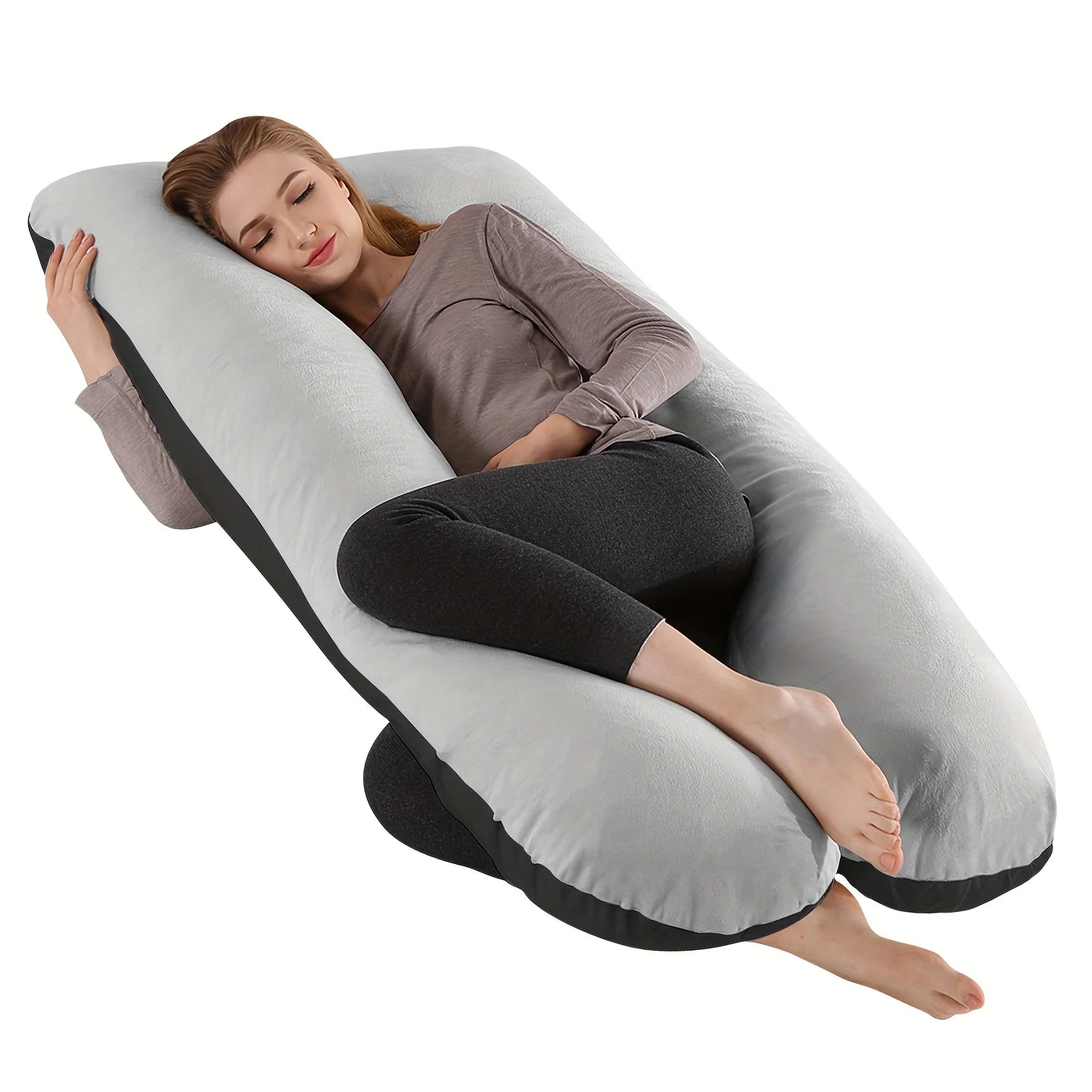 New U-Shaped Extra Large Pregnancy & Adult Luxury Full-Body Maternity Sleep Pillow, Ideal for Side Sleepers