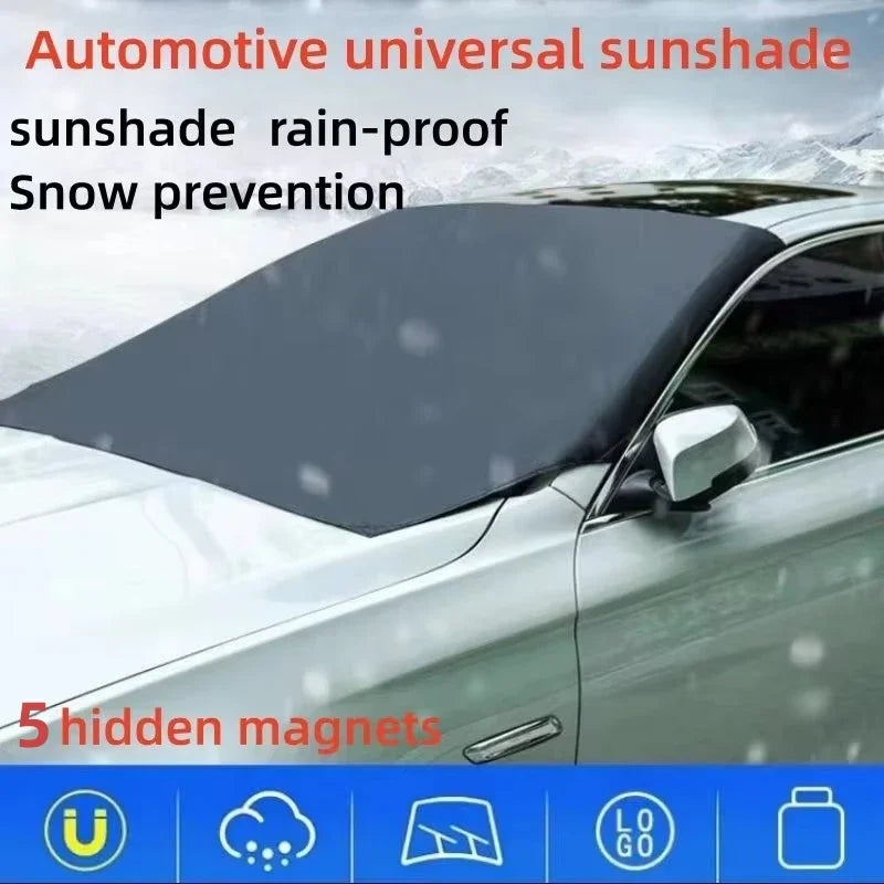 4 Seasons - Car Magnetic Snow Shield Winter Front Windshield Cover Anti-frost Sun Protection Half Car Cover Insulated sunshade