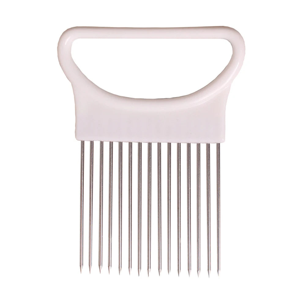 Kitchen Accessories Tools Stainless Steel Onion Needle Onion Fork Vegetables Fruit Slicer Tomato Cutter Cutting Safe Aid Holder