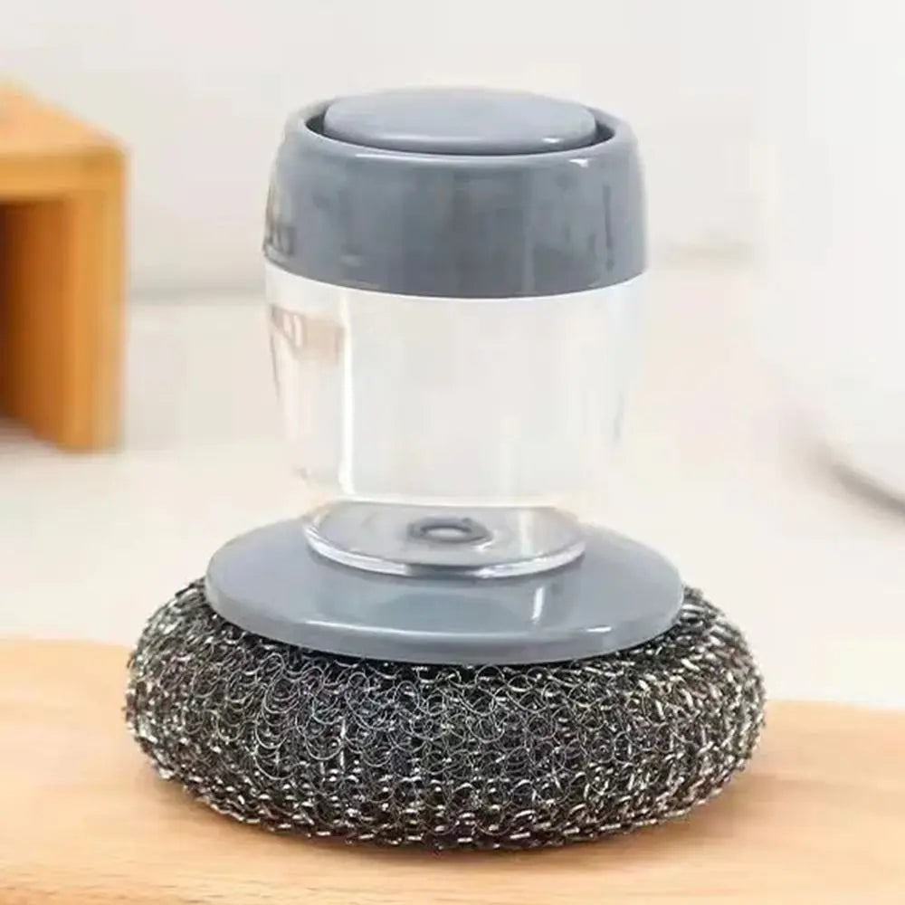 Creative Dish Cleaning Brush Liquid-added Ball Press Type Pot Brush Scrubber Liquid Filling Detergent
