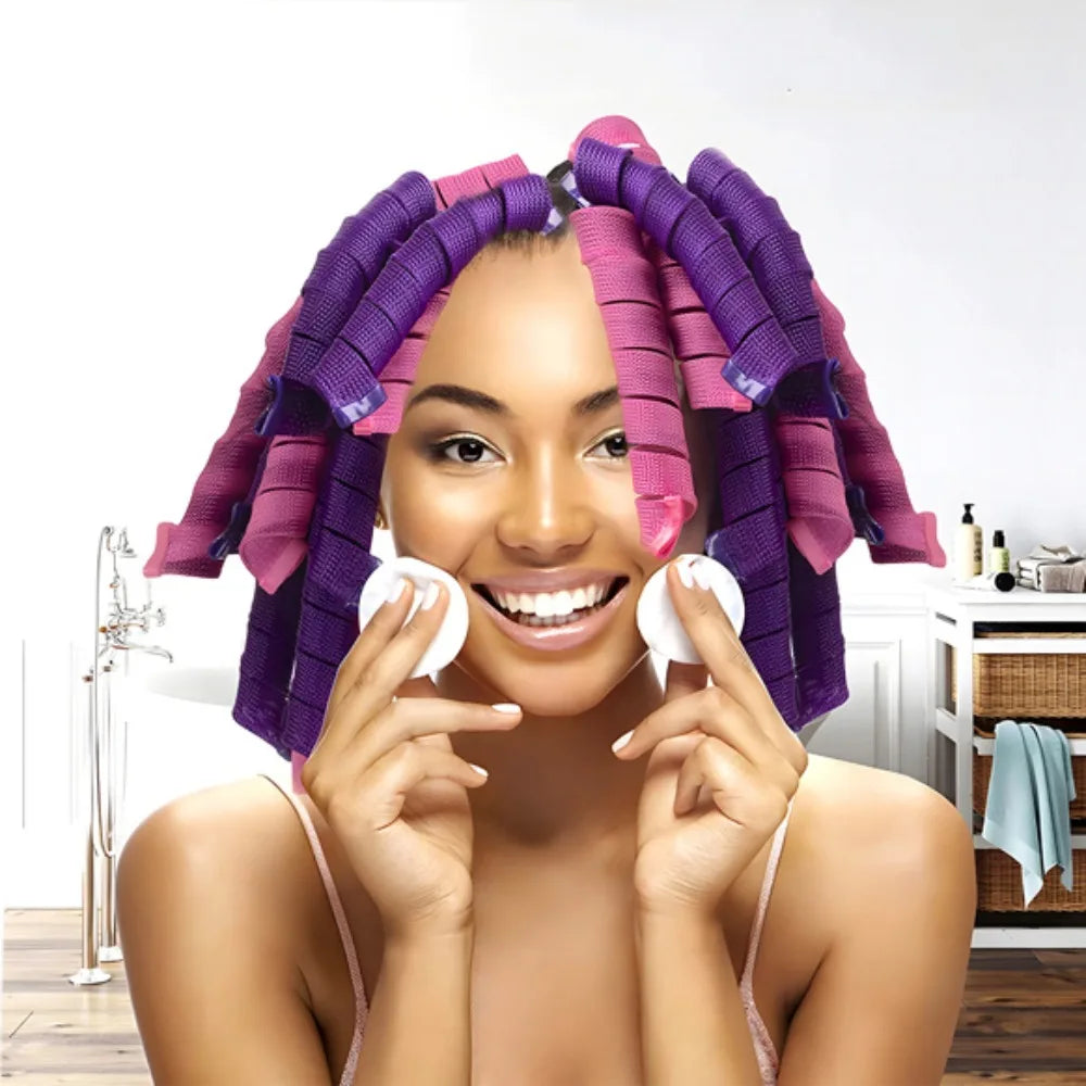 12Pcs Heatless Hair Curlers Spiral Hairs Curlers 30CM  Magic No Heat Hairs Curls for Long Styling Hooks DIY Hair Rollers Set