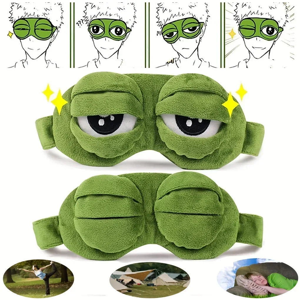 New 3D Frog Sleep Mask Natural Sleeping Eyeshade Cover Shade Eye Patch Women Men Soft Portable Blindfold Travel Eyepatch