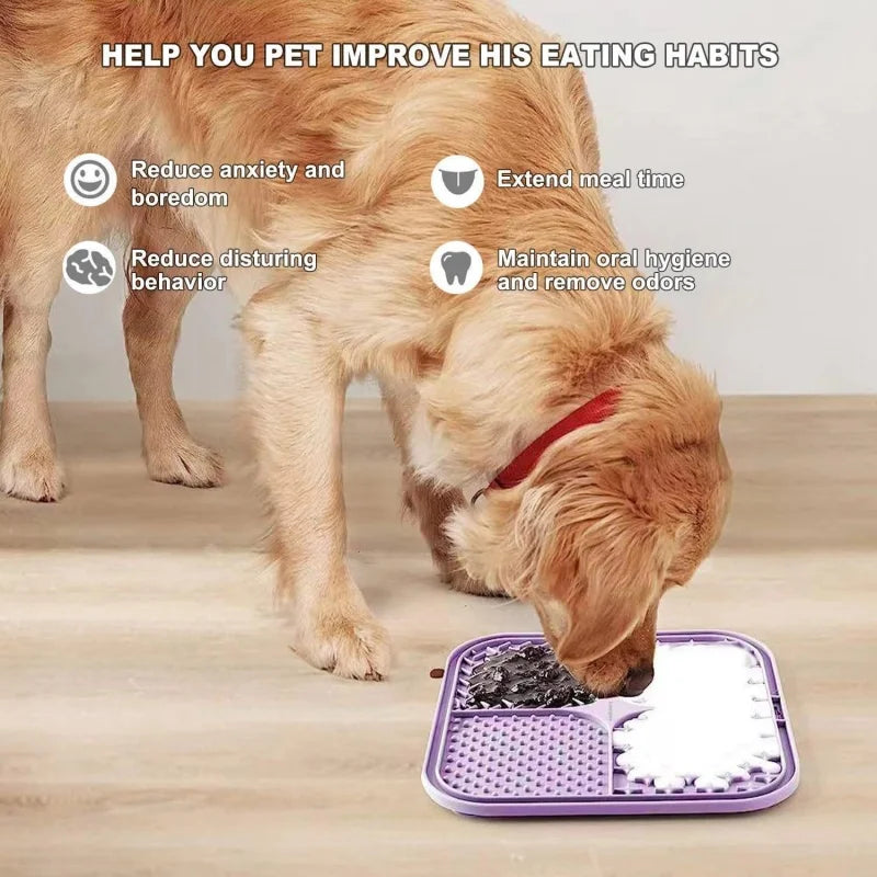 Pet Lick Silicone Mat Dogs Pet Slow Food Plate for Dog Bathing Distraction Silicone Dog Sucker Food Training Dog Feeder Supplies
