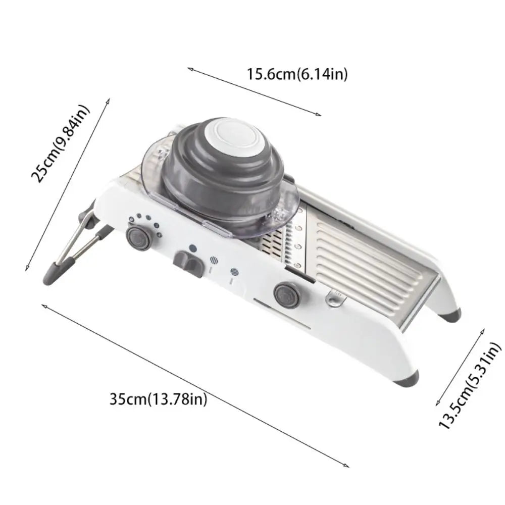 Household Adjustable Vegetable Cutter Manual Efficient Vegetable Shredder Non-slip Base with Hand Guard Vegetable Slicer Potato