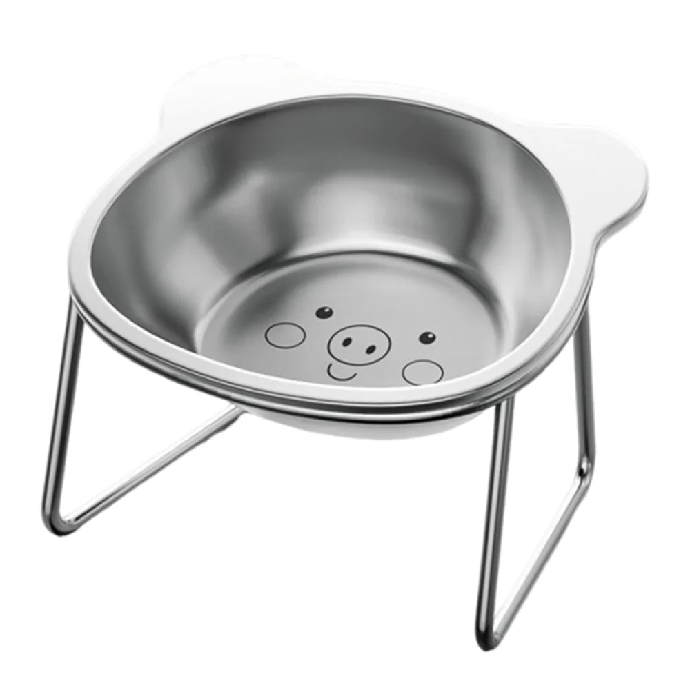 15 Degree Inclined Stainless Steel Cat Bowl Detachable Anti Overturning Elevated Cat Water Bowl Neck Protection Anti-flip