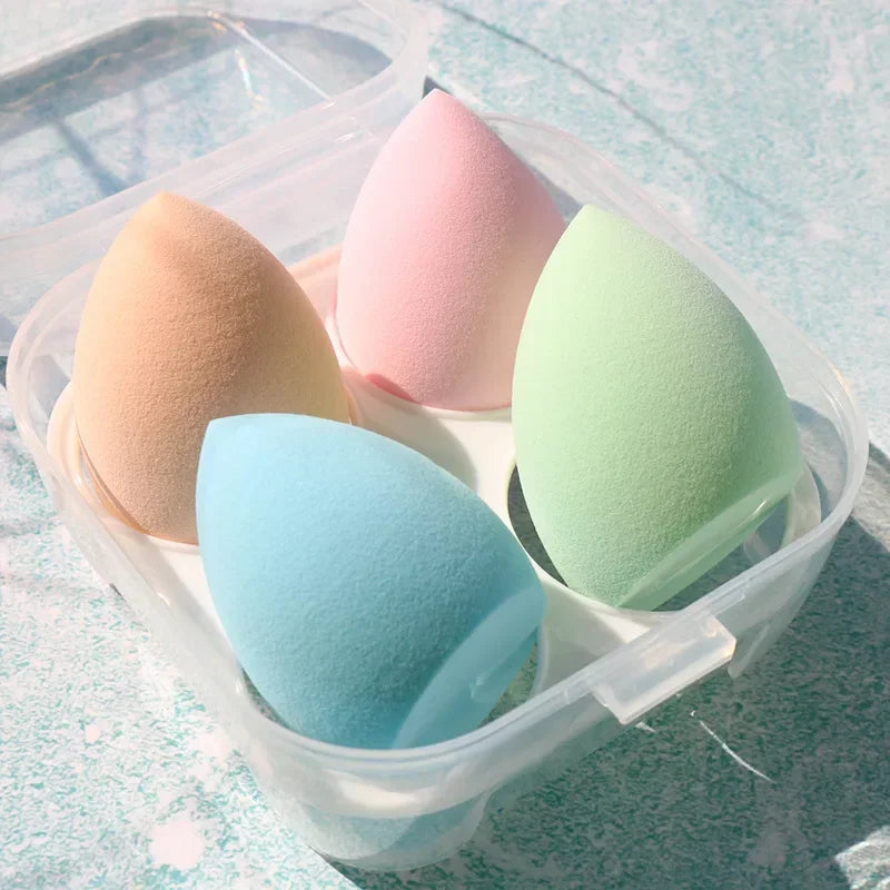4pcs Makeup Sponge Cosmetic Puff Dry and Wet Combined Cosmetic Egg Women Foundation Powder Puff Bevel Cut Makeup Sponges