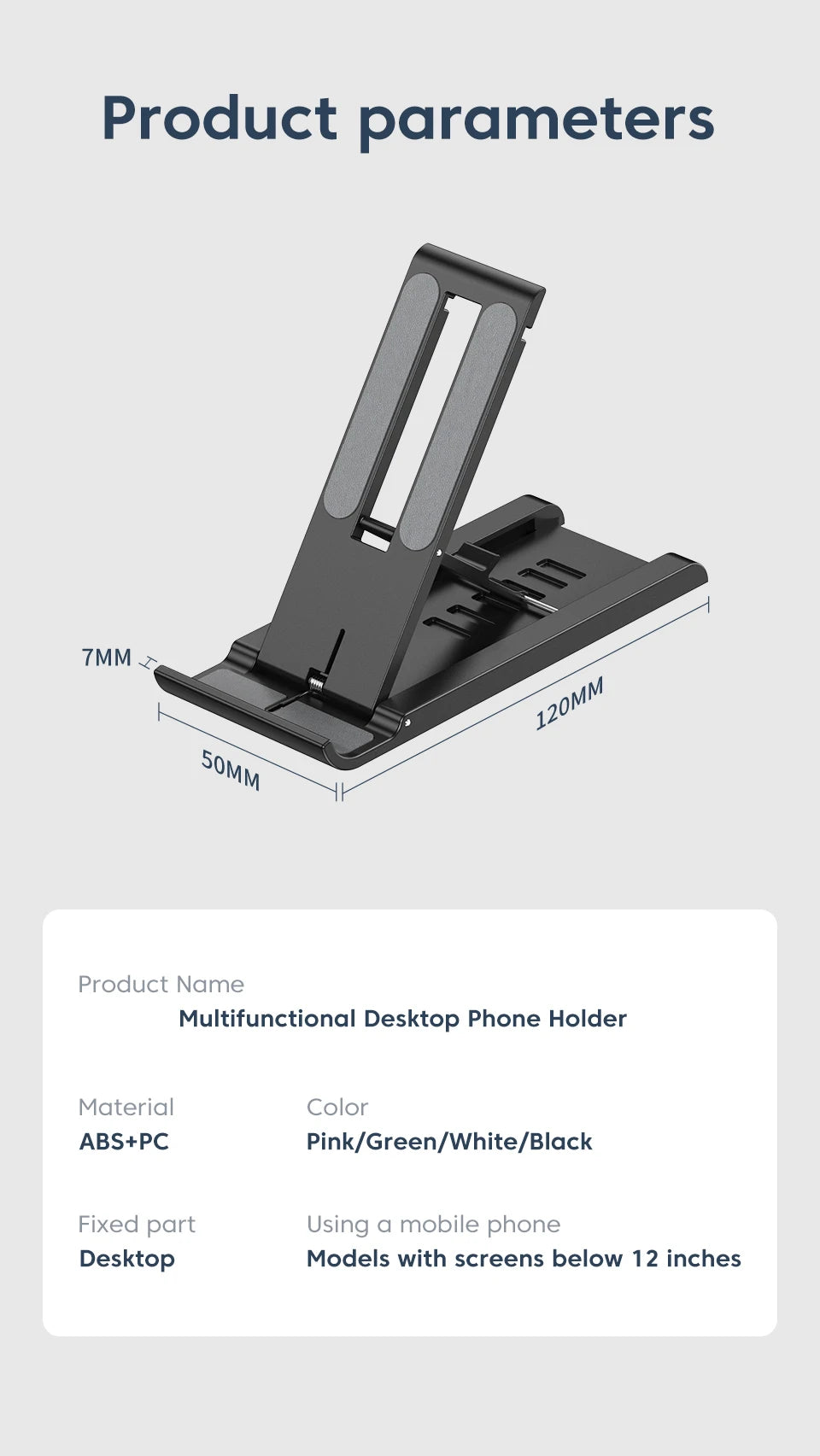 Foldable Desktop Phone Holder Portable Mini Moblie Phone Stand For Xiaomi iPhone Samsung Huawei Smart Phone iPad Tablet Holder
