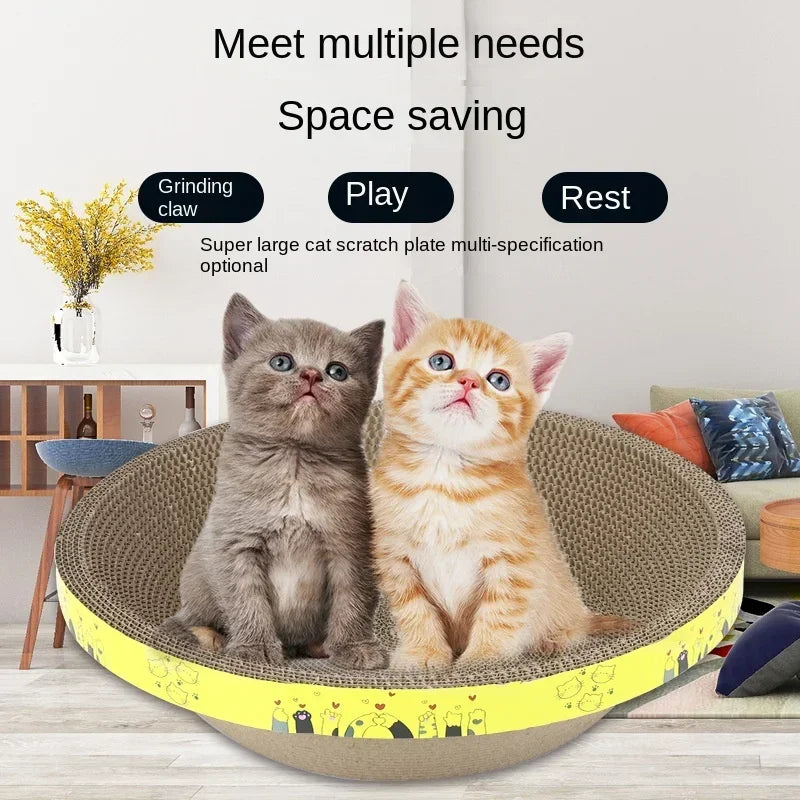 Pet Bed for Cat Supplies Claw Grinding Toys for Cats Oval Corrugated Paper Protective Furniture Cat Scratching Board Accessories