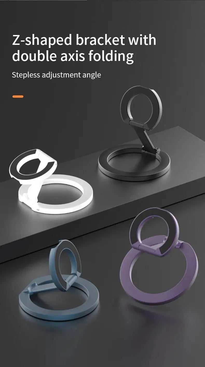 Double Sided Magnetic Phone Ring Holder For IPhone Samsung Foldable Stand For Apple MagSafe Compatible Mobile Phone Accessories