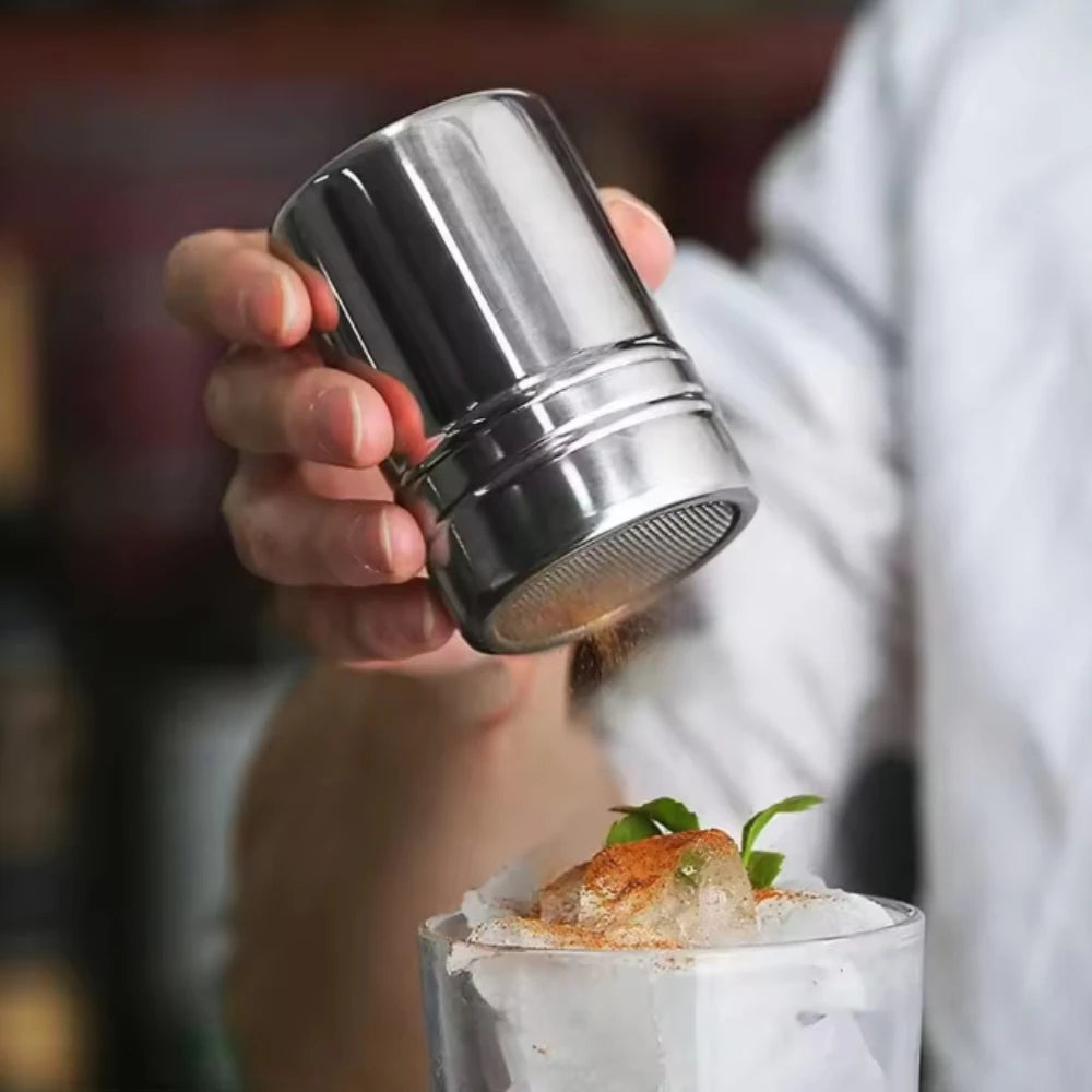 Sprinkler Kitchen Powder Distributor with Dense Hole Cocoa Cinnamon Sugar Gauze Mesh Jar Seasoning Bottles